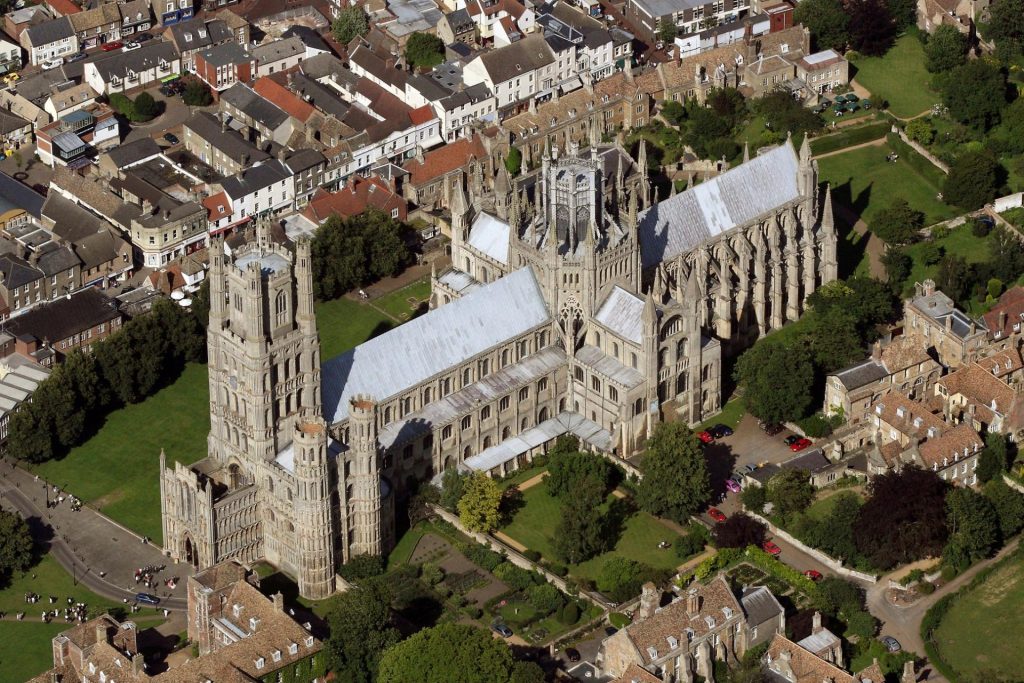 aerial view of Ely Cathedral representing SmartGuard’s exterior cleaning service area in Cambridgeshire